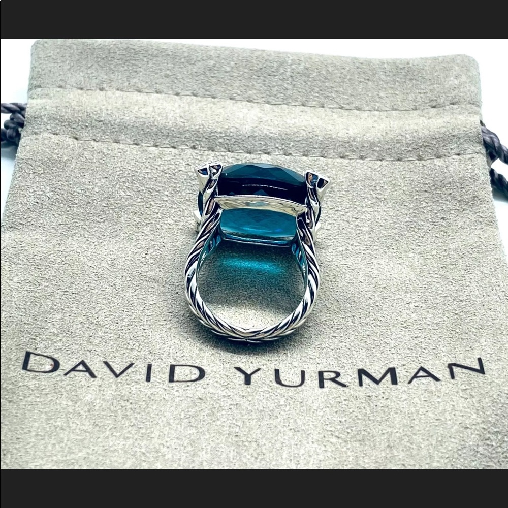 David Yurman Blue Topaz Hampton Ring - Picture 9 of 9